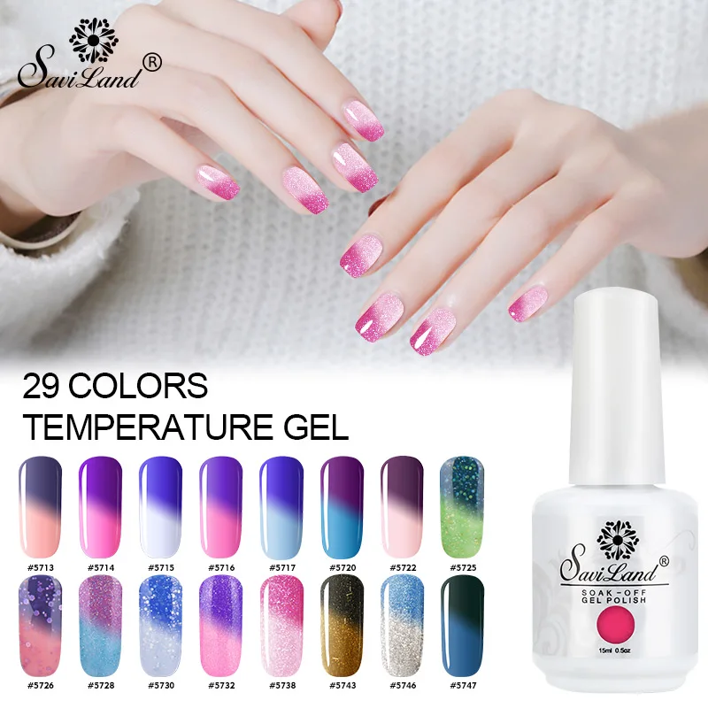 Saviland 15ml 29 Colors Temperature Changing Color Thermal Nail Gel Polish Moon Change UV Gel Lacquer long-lasting Nail Art
Saviland 15ml 29 Colors Temperature Changing Color Thermal Nail Gel Polish Moon Change UV Gel Lacquer long-lasting Nail Art