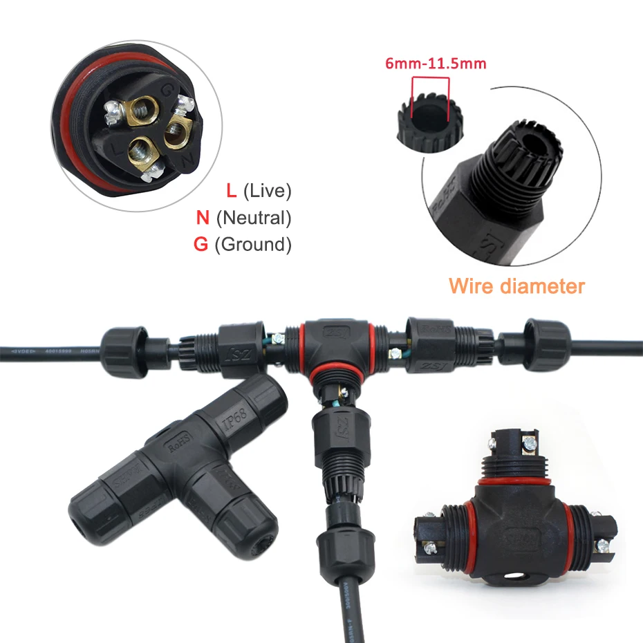 3 Pin Waterproof Connector T Shape For Outdoor Lighting Electrical Terminal Adapter Wire Connector IP68 Straight Cross Shape
3 Pin Waterproof Connector T Shape For Outdoor Lighting Electrical Terminal Adapter Wire Connector IP68 Straight Cross Shape
