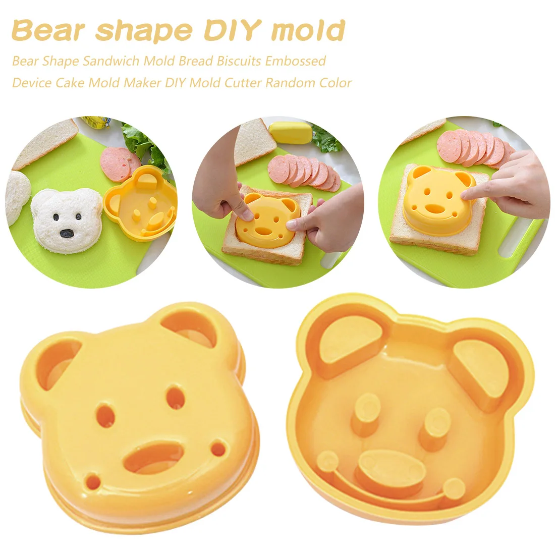 Little Bear Shape Sandwich Mold Bread Biscuits Embossed Device Cake Mold Maker DIY Mold Cutter High Quality Random Color
Little Bear Shape Sandwich Mold Bread Biscuits Embossed Device Cake Mold Maker DIY Mold Cutter High Quality Random Color