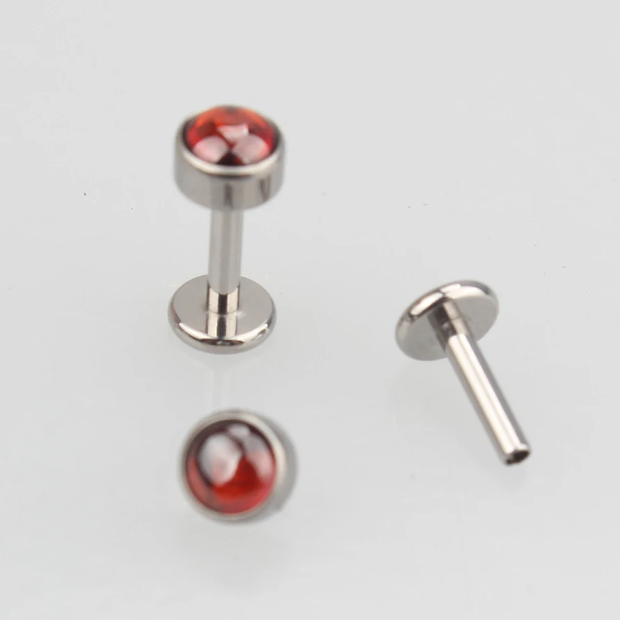 Natural Stone Garnet Red Titanium G23 Internally Threaded Labret Lip Ear Cartilage Helix Tragus Stud Piercing Body Jewelry
Natural Stone Garnet Red Titanium G23 Internally Threaded Labret Lip Ear Cartilage Helix Tragus Stud Piercing Body Jewelry