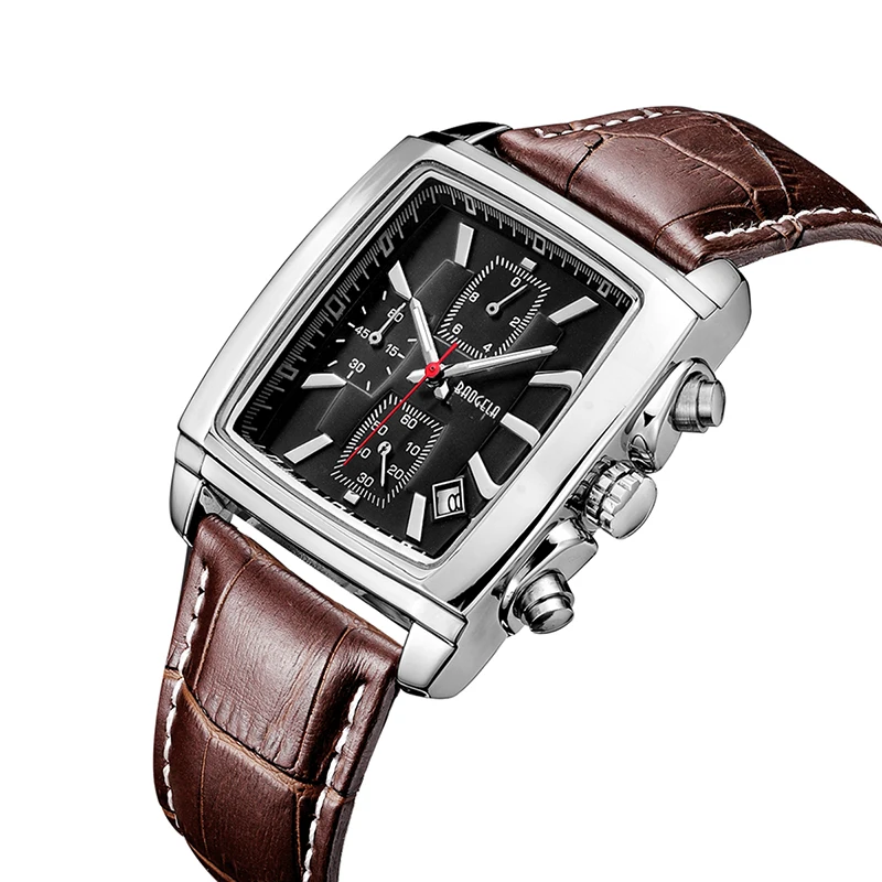 BAOGELA Men Fashion Quartz Watch Male Casual Leather Ba Wristwatches Waterproof Watches Relogio Masculino