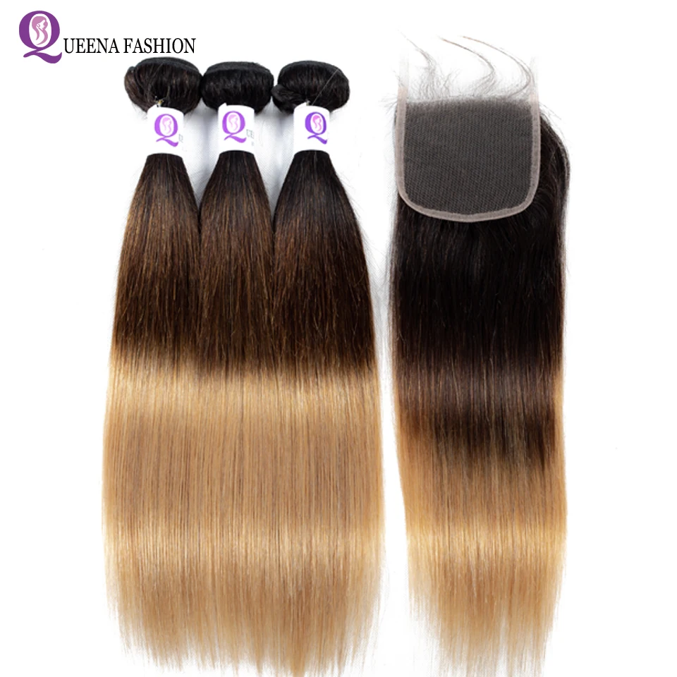 3 Bundles Ombre Peruvian Straight Human Hair Bundles With Closure Baby Hair 1b/4/27 Three Tone Color NonRemy Blonde Lace Closure
3 Bundles Ombre Peruvian Straight Human Hair Bundles With Closure Baby Hair 1b/4/27 Three Tone Color NonRemy Blonde Lace Closure