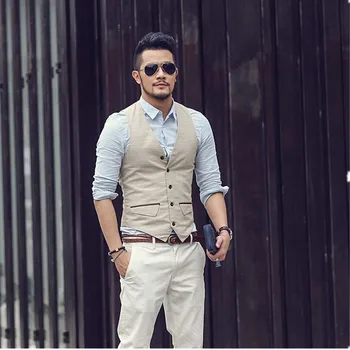 New Men's Slim Vest Suit Single Row Button Casual linen Vest Waistcoats Men's brand Sleeveless Jacket British spring Suit Vest
New Men's Slim Vest Suit Single Row Button Casual linen Vest Waistcoats Men's brand Sleeveless Jacket British spring Suit Vest
