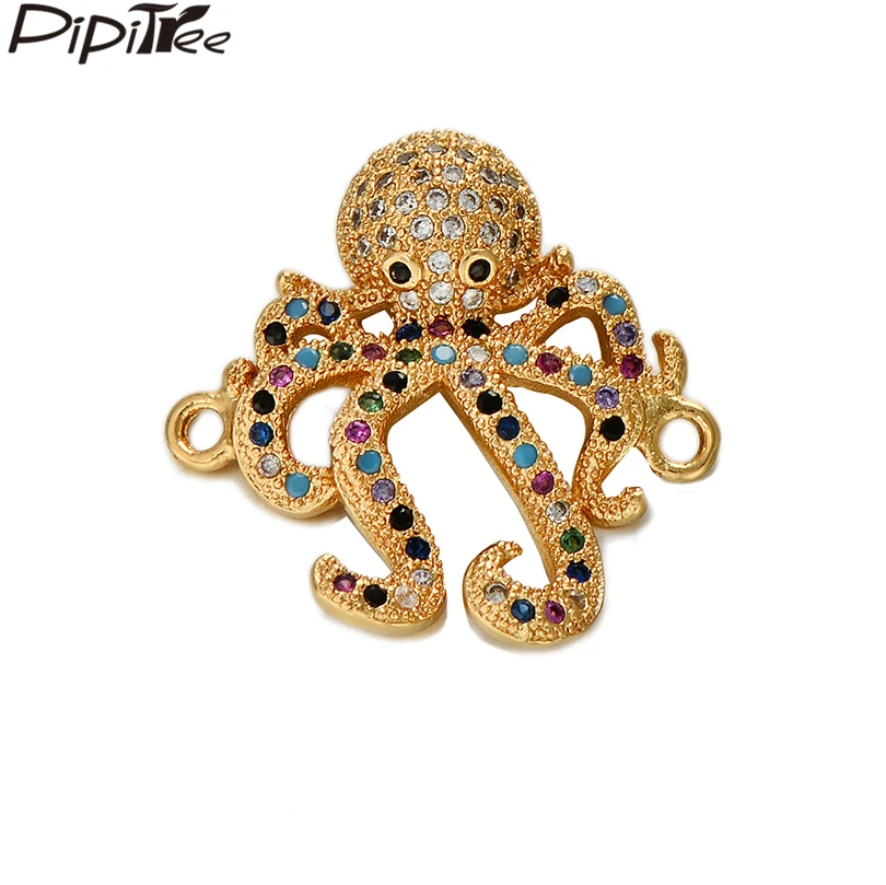 Pipitree Hip Hop Octopus Charms for Bracelet Jewelry Making Full Micro Pave AAA CZ Zircon Gold Color Charm Beads DIY Connector
Pipitree Hip Hop Octopus Charms for Bracelet Jewelry Making Full Micro Pave AAA CZ Zircon Gold Color Charm Beads DIY Connector