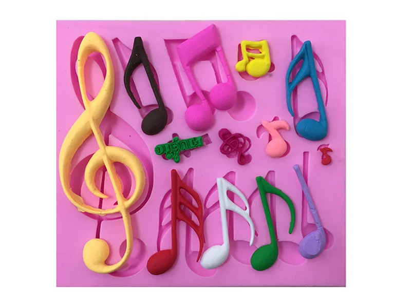 Image 1PCS Beautiful Music Notes Shape Silicone Mold, For Fondant Cake Mold, Bakware Tools, Soap Mold ,Sugar Tool E087