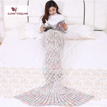 Slowdream Mermaid Blanket Winter Throw Bedspread Knitted Handmade Crochet Cream-Colour Mermaid Blanket Wrap Sleep Bed Sofa Cover
Slowdream Mermaid Blanket Winter Throw Bedspread Knitted Handmade Crochet Cream-Colour Mermaid Blanket Wrap Sleep Bed Sofa Cover