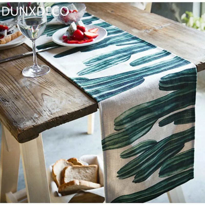 DUNXDECO Table Runner Cactus Tablecloth Cover Fabric Home Party Decoration Modern Fresh Plants Design 30x200CM
DUNXDECO Table Runner Cactus Tablecloth Cover Fabric Home Party Decoration Modern Fresh Plants Design 30x200CM