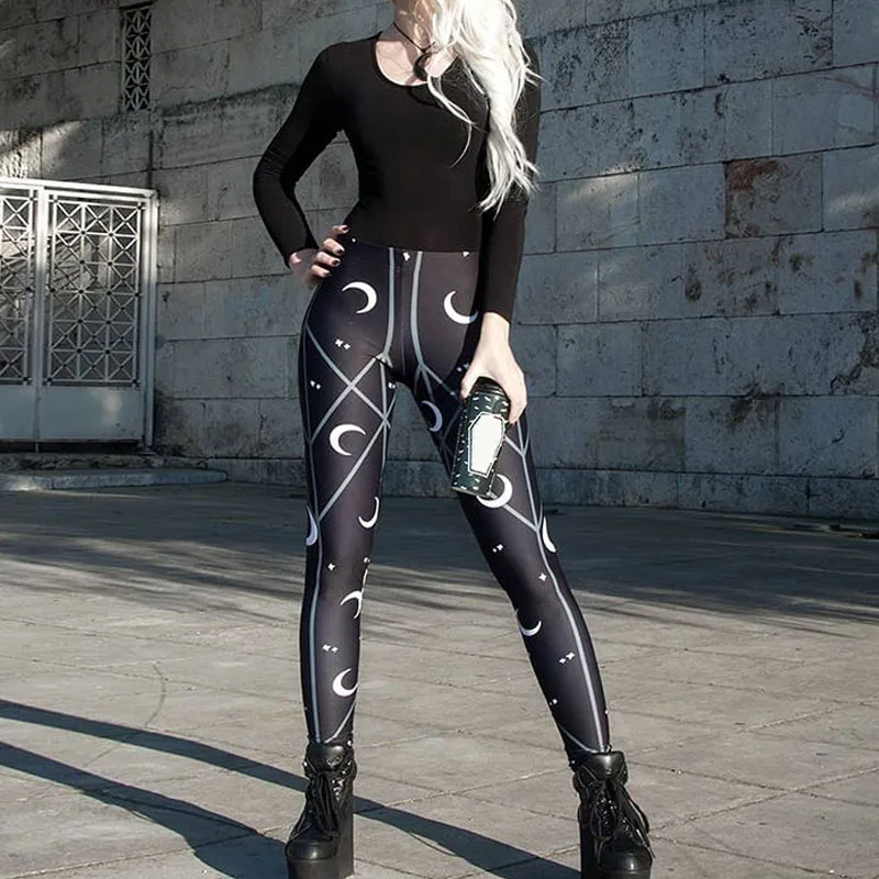 Gothic Halloween Leggings Black White Moon Harajuku Sexy High Waist Push Up Fitness Workout Leggings Punk Women Pants
Gothic Halloween Leggings Black White Moon Harajuku Sexy High Waist Push Up Fitness Workout Leggings Punk Women Pants