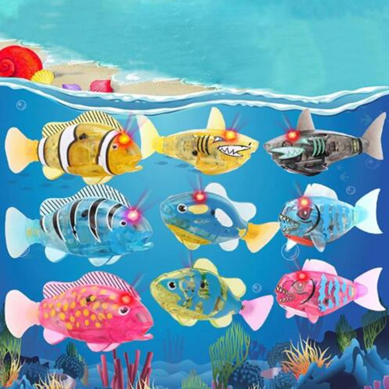 8 Style Electronic Sensor Diving Fish Toy Baby Bath Toy Children Bathroom Luminous Swimming Fish Kids Bathing Shower Play Toys
8 Style Electronic Sensor Diving Fish Toy Baby Bath Toy Children Bathroom Luminous Swimming Fish Kids Bathing Shower Play Toys