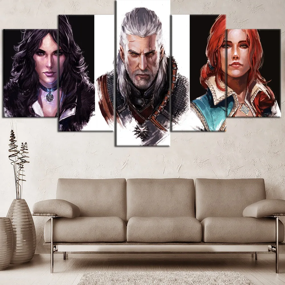 Framework Canvas Painting 5 Pieces High Quality Printing Game The Witcher 3 Wild Hunt Role Type Poster Home Decor Living Room
Framework Canvas Painting 5 Pieces High Quality Printing Game The Witcher 3 Wild Hunt Role Type Poster Home Decor Living Room