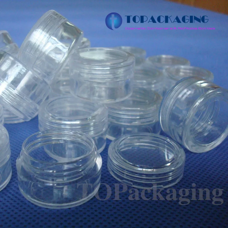 

300PCS/LOT-5G Cream Jar,Clear Plastic Cosmetic Container With Screw Cap,Empty Nail Art Canister,Small Sample Eyeshadow Cans