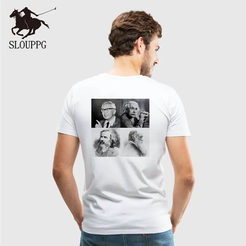 

SLOUPPG New 2019 Hip Hop T Shirts Men Einstein T-shirt Round Neck Loose Top Man Casual Short Sleeve Summer Clothing Unisex Tees