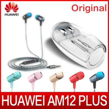 

100%Original Honor Engine earphones Huawei AM12 Plus with mic Three Keys Drive-By-Wire 3.5 mm Headset Jack For Huawei Phones