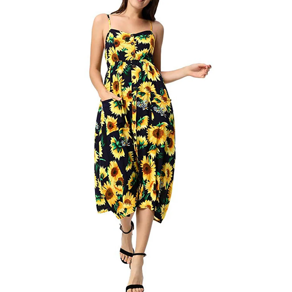 SAGACE women Dress Women Pregnant Maternity Nursing maternity dresses breastfeeding Sleeveless Floral Print Sunflower Long Dress
SAGACE women Dress Women Pregnant Maternity Nursing maternity dresses breastfeeding Sleeveless Floral Print Sunflower Long Dress