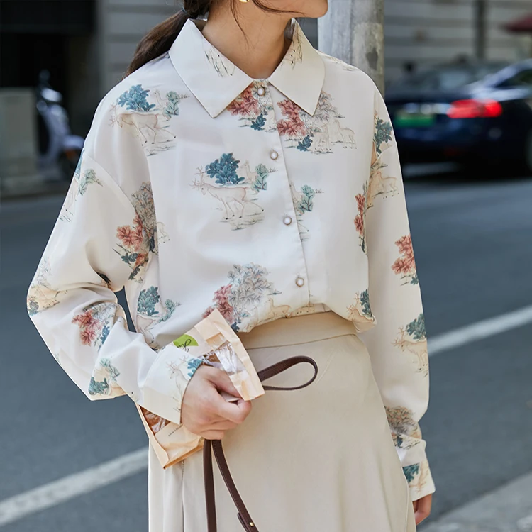 Fashion Printing Long Sleeve Loose Floral Shirts Turn-Down Collar Single-Breasted Office Lady Sweet Chiffon Blouses Wholesale
Fashion Printing Long Sleeve Loose Floral Shirts Turn-Down Collar Single-Breasted Office Lady Sweet Chiffon Blouses Wholesale