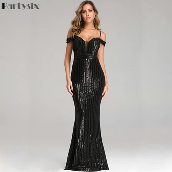 Partysix Formal Long Sequins Dress V-neck Strap Sexy Evening Party Dress Gold/Sliver/Black
Partysix Formal Long Sequins Dress V-neck Strap Sexy Evening Party Dress Gold/Sliver/Black