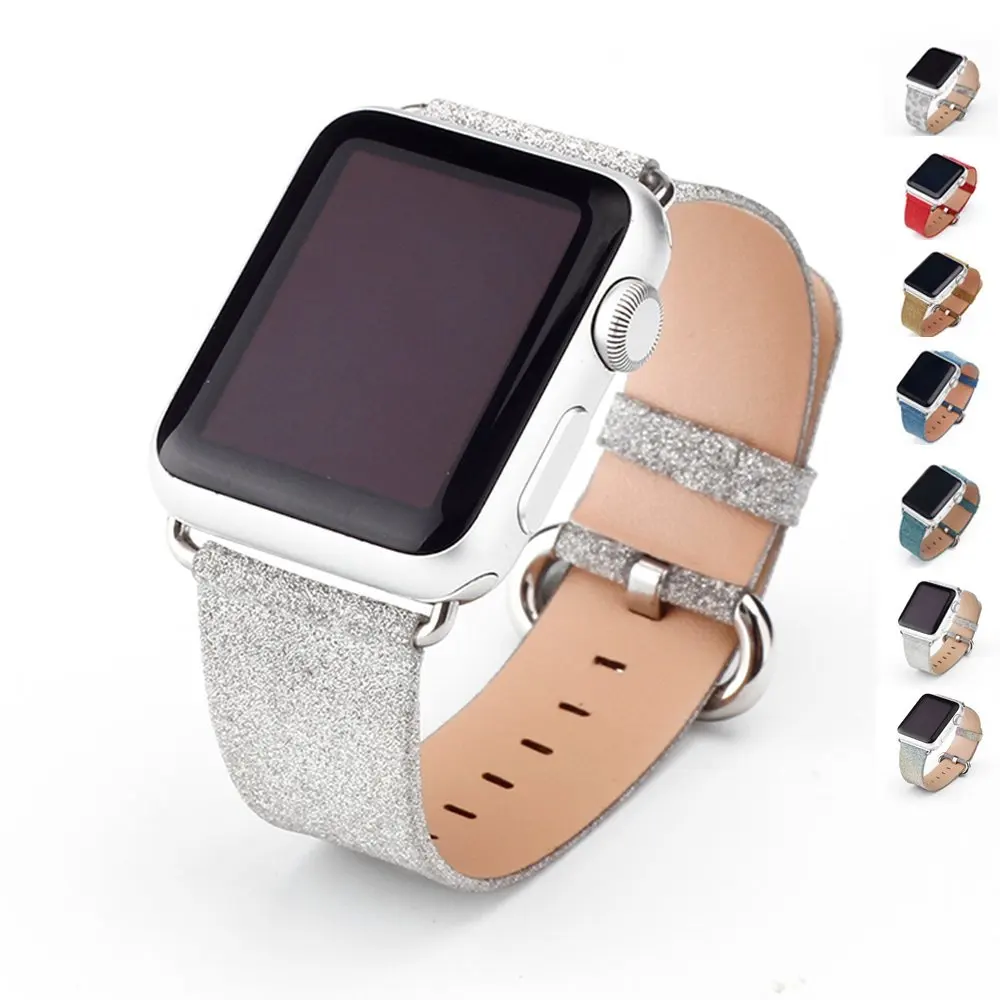 FOLOME Apple Watch Band Leather iWatch Strap Extreme Deluxe Shiny Bling Glitter Leather Bracelet Band for iWatch 38/40/42/44mm
FOLOME Apple Watch Band Leather iWatch Strap Extreme Deluxe Shiny Bling Glitter Leather Bracelet Band for iWatch 38/40/42/44mm