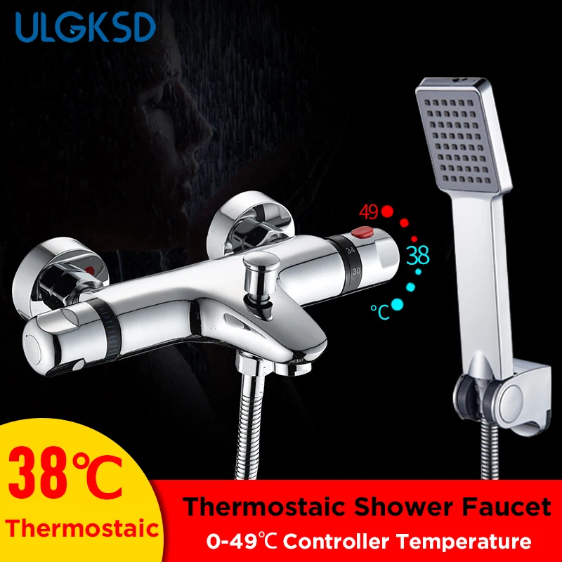 

ULGKSD Thermostatic Shower Faucets Set Chrome Bathtub Faucets Hot Cold Mixer Tap Single Handle Mixer Tap Bath Shower Faucet Tap