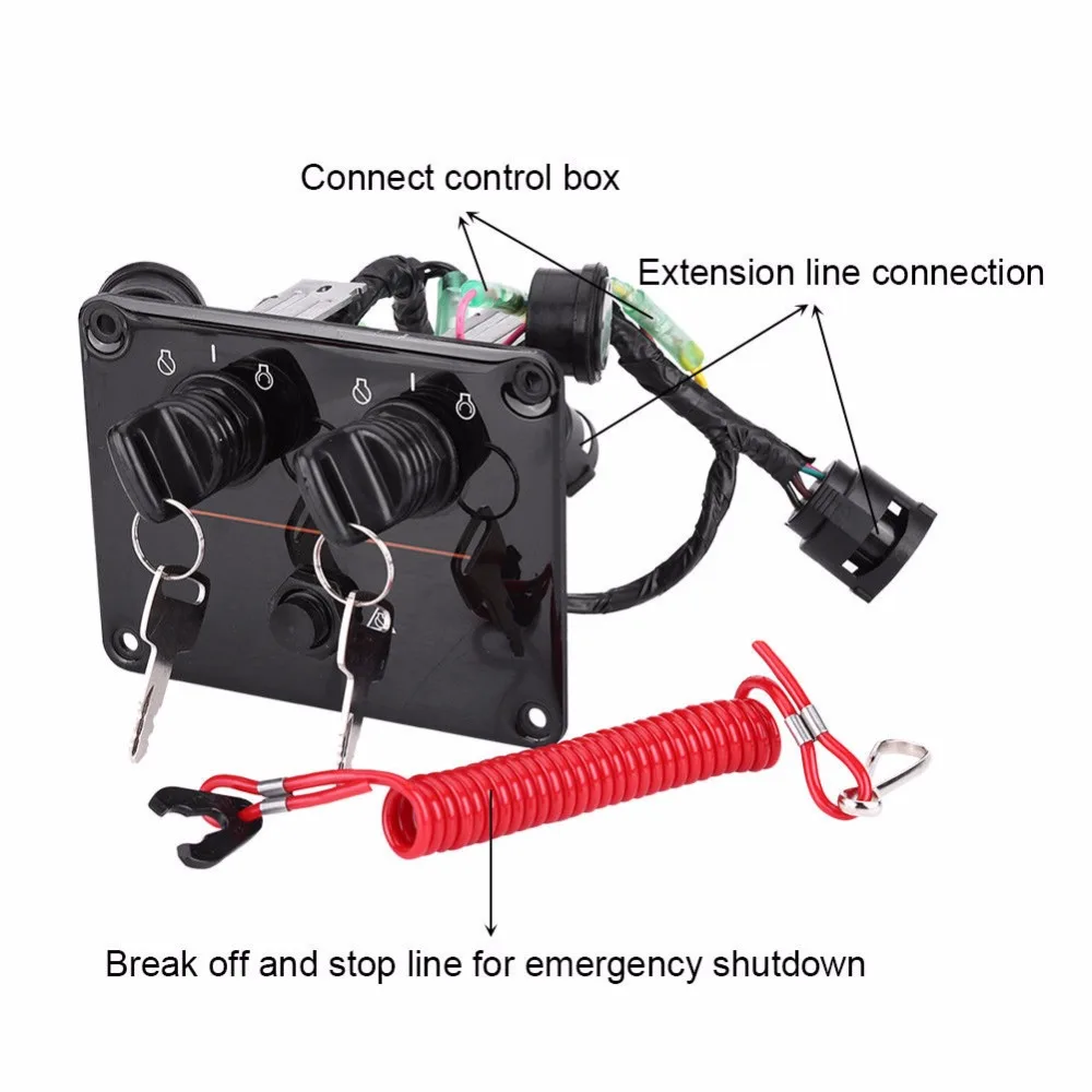 Dual Engine Key Switch Panel Set for Yamaha Outboard Engine 6K1-82570-04/6K1-82570-10/6K1-82570-08/6K1-82570-12
Dual Engine Key Switch Panel Set for Yamaha Outboard Engine 6K1-82570-04/6K1-82570-10/6K1-82570-08/6K1-82570-12