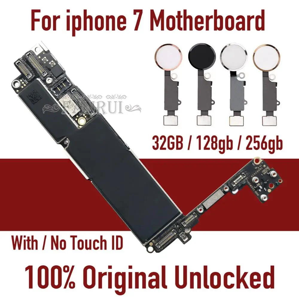 Заводская разблокированная материнская плата для iPhone 7 с/без Touch ID оригинальная