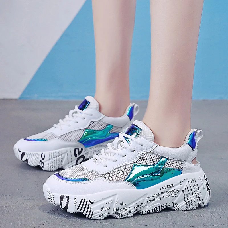 2019 Spring/Summer Chunky Sneakers Women Shoes Harajuku Casual Dad Shoes Breathable Mesh Graffiti Sole Platform White Sneakers
2019 Spring/Summer Chunky Sneakers Women Shoes Harajuku Casual Dad Shoes Breathable Mesh Graffiti Sole Platform White Sneakers