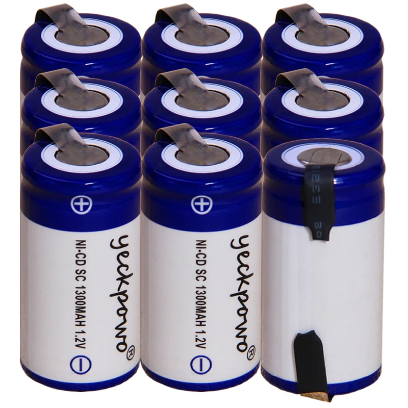 yeckpowo 9 pieces SC battery 1,2v batteries nicd rechargeable for power tools 1300mAh for drill screwdriver real capacity
yeckpowo 9 pieces SC battery 1,2v batteries nicd rechargeable for power tools 1300mAh for drill screwdriver real capacity