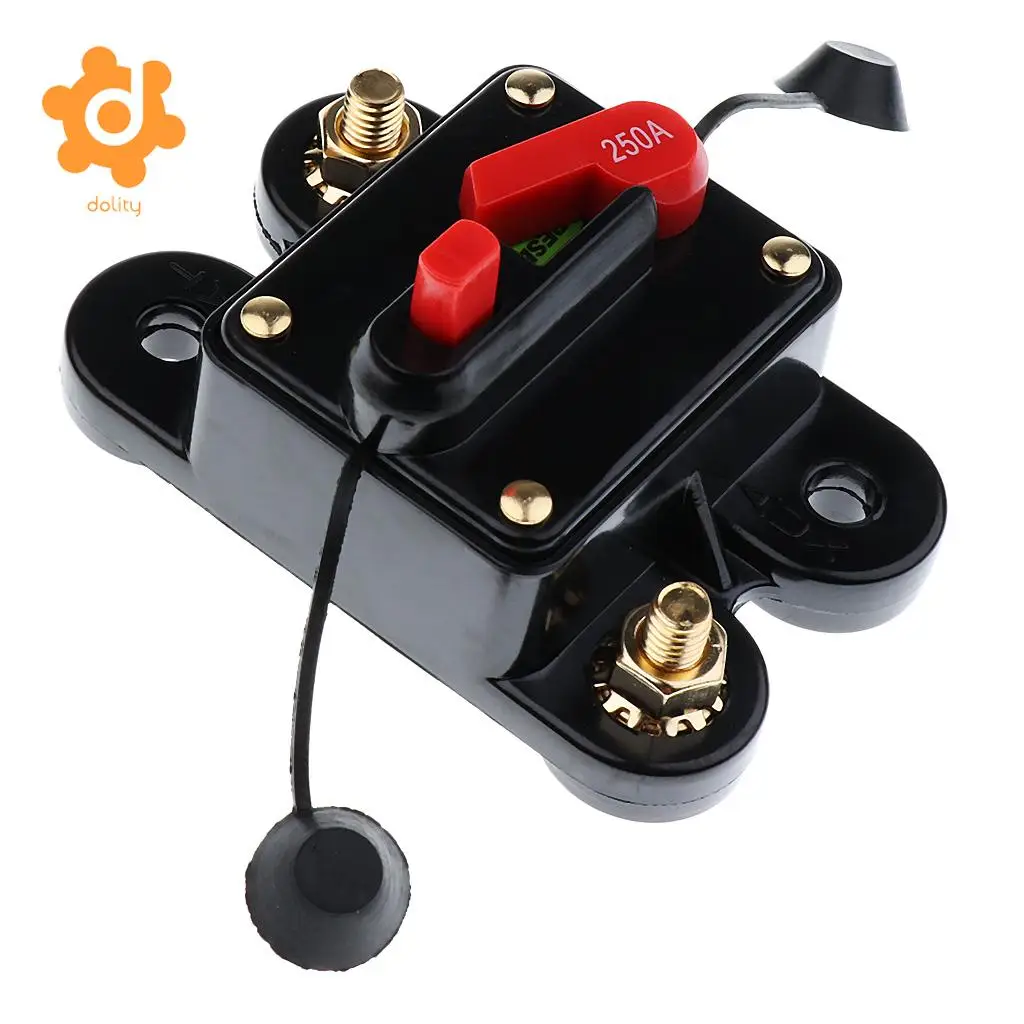 dolity 50A/150A/200A/250A Car Inline Manual Reset Circuit Breaker Fuse Power Protection DC12V-24V