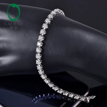 Caimao 6ct Round G VS Moissanite Prongs Set Bracelet 14k White Gold 160mm Length
Caimao 6ct Round G VS Moissanite Prongs Set Bracelet 14k White Gold 160mm Length