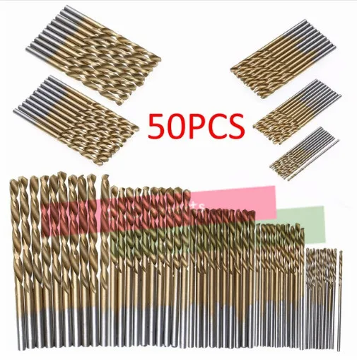 50Pcs Titanium Coated Drill Bits HSS High Speed Steel Drill Bits Set Tool High Quality Power Tools 1/1.5/2/2.5/3mm
50Pcs Titanium Coated Drill Bits HSS High Speed Steel Drill Bits Set Tool High Quality Power Tools 1/1.5/2/2.5/3mm