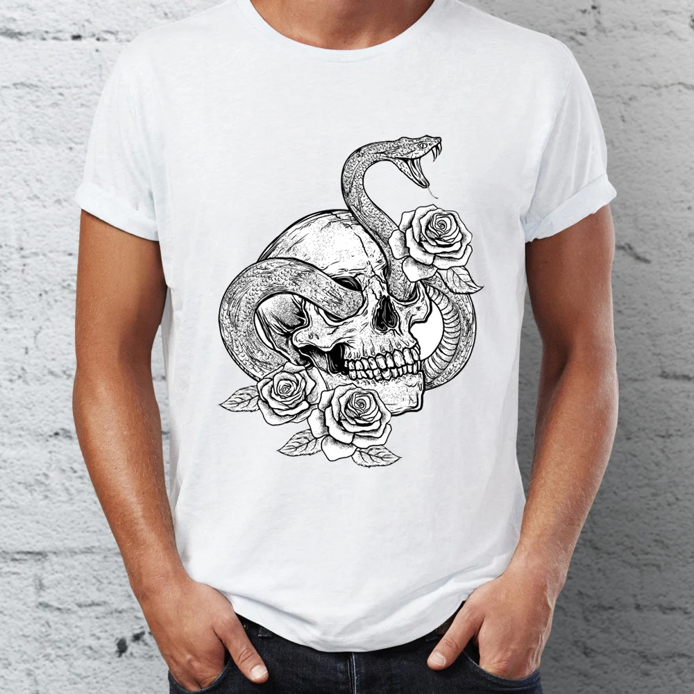 Summer Men's t-shirt Snake And Skull Black And White Artsy Tshirt Funny Tees Tops Harajuku Streetwear
Summer Men's t-shirt Snake And Skull Black And White Artsy Tshirt Funny Tees Tops Harajuku Streetwear