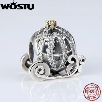 925 Sterling Silver Gold Cinderella's Pumpkin Charm Clear CZ Fit Original WOST Bracelet Pendants DIY Jewelry ZBBS027 
925 Sterling Silver Gold Cinderella's Pumpkin Charm Clear CZ Fit Original WOST Bracelet Pendants DIY Jewelry ZBBS027