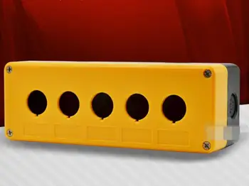 Control box push button box emergency button box five hole button box waterproof HB2-K05 yellow
Control box push button box emergency button box five hole button box waterproof HB2-K05 yellow