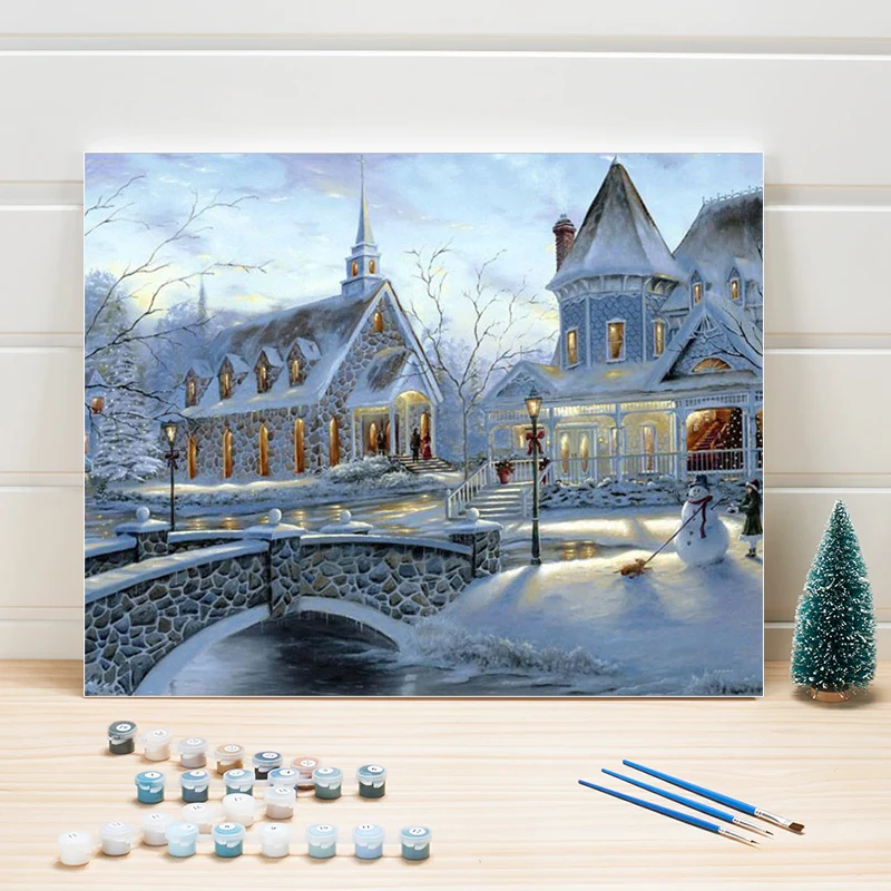 Paint Oil Painting By Number Landscape Winter Snow Scene DIY Acrylic Coloring Art On Canvas Wall Picture For Living Room Drawing
Paint Oil Painting By Number Landscape Winter Snow Scene DIY Acrylic Coloring Art On Canvas Wall Picture For Living Room Drawing
