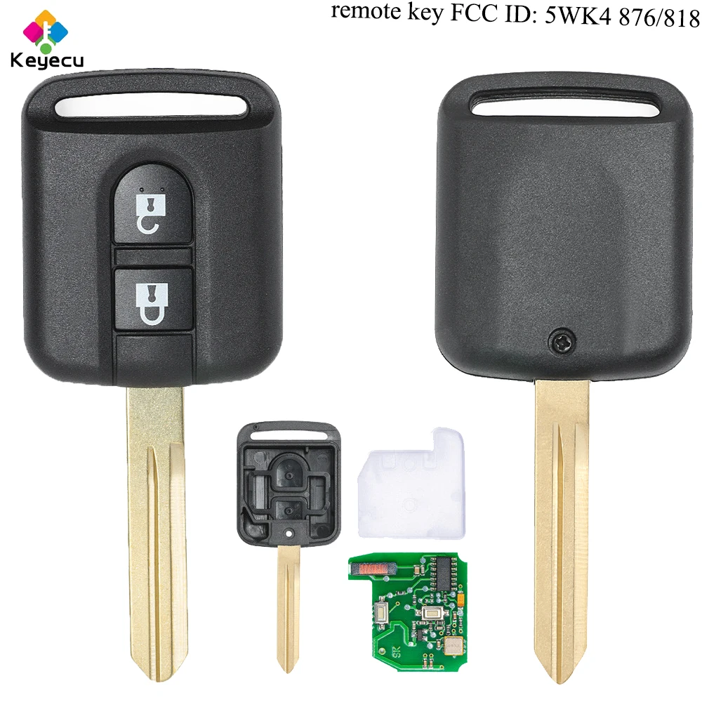 KEYECU Remote Control Car Key - 2 Buttons & 433MHz & ID46 PCF7946 Chip - FOB for Nissan Micra Navara Qashqai FCC: 5WK4 876/ 818
KEYECU Remote Control Car Key - 2 Buttons & 433MHz & ID46 PCF7946 Chip - FOB for Nissan Micra Navara Qashqai FCC: 5WK4 876/ 818