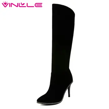 VINLLE 2020 Women Knee High Boots Fashion Thin High Heel Winter Boots Sexy Pointed Toe Women Shoes Women Boots Size 34-43
VINLLE 2020 Women Knee High Boots Fashion Thin High Heel Winter Boots Sexy Pointed Toe Women Shoes Women Boots Size 34-43