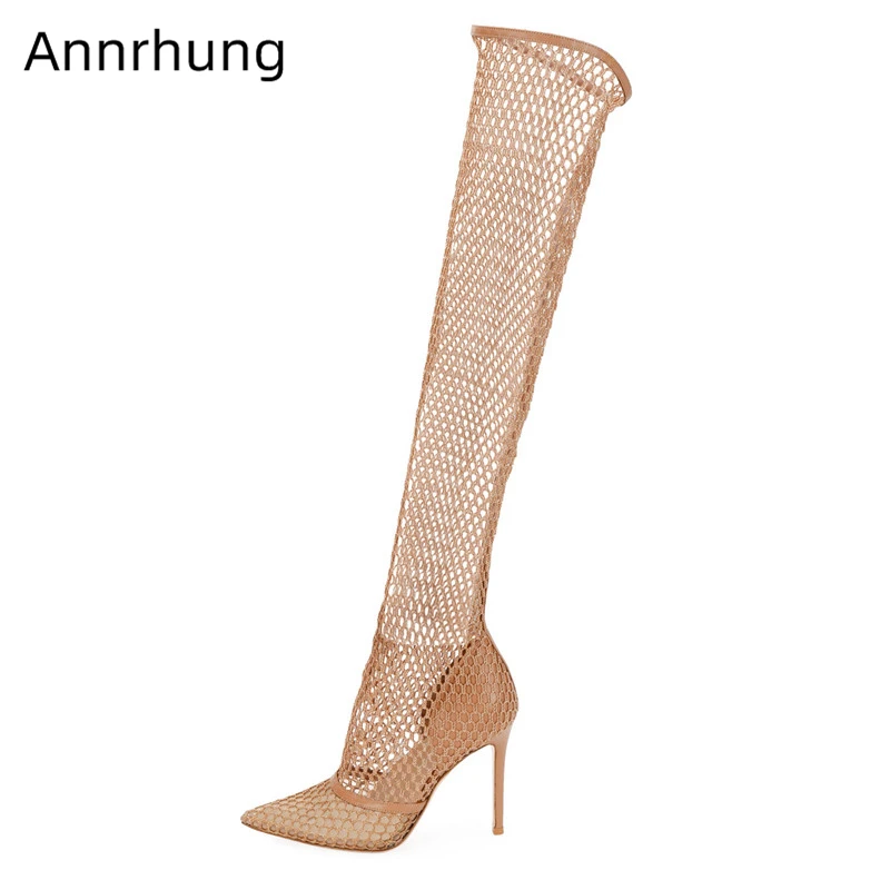 Sexy Mesh Sandals Knee High Boots Women Stiletto High Heels Fashion Runway Gladiator Long Botas Mujer Apricot Summer Booties
Sexy Mesh Sandals Knee High Boots Women Stiletto High Heels Fashion Runway Gladiator Long Botas Mujer Apricot Summer Booties