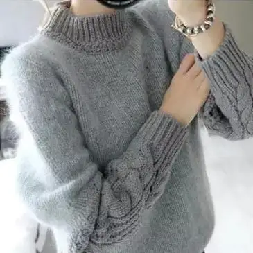 Women Sweater Hot Sale Rabbit Hair Loose Twist Sleeve Splicing of New Fund 2015 Autumn Winters Coat Han Edition Retro Pullovers
Women Sweater Hot Sale Rabbit Hair Loose Twist Sleeve Splicing of New Fund 2015 Autumn Winters Coat Han Edition Retro Pullovers