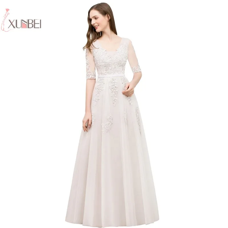 Robe de mariee 2019 пляжное свадебное платье в стиле бохо Тюль с аппликацией половинный