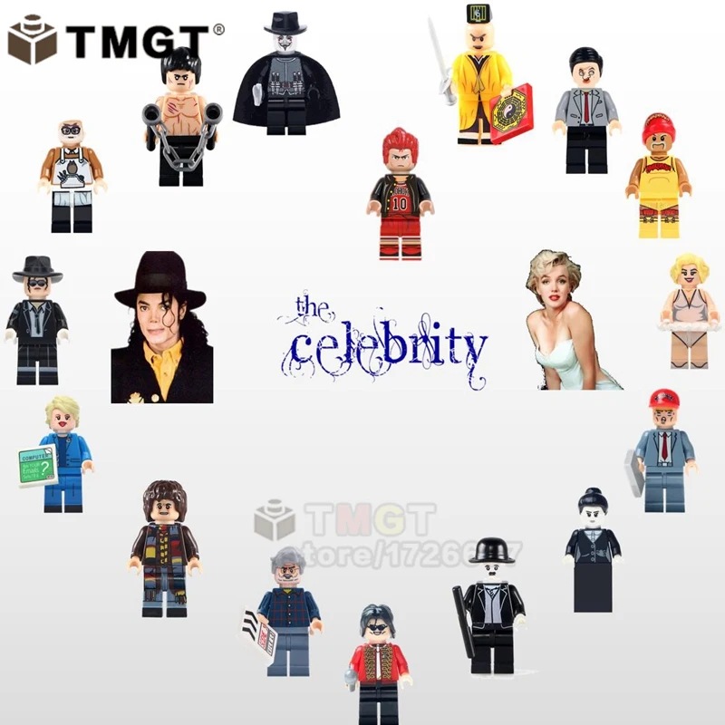 Single Legoings Michael Jackson Marilyn Monroe Trump Chaplin Popular character Figure Bricks Building Blocks for Children Toys
Single Legoings Michael Jackson Marilyn Monroe Trump Chaplin Popular character Figure Bricks Building Blocks for Children Toys