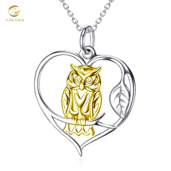 YFN 100% Real 925 Sterling Silver Gold OWL Bird Pendant Heart Shape Necklace Woman Jewelry Silver Chain Women Gift 925 Necklace
YFN 100% Real 925 Sterling Silver Gold OWL Bird Pendant Heart Shape Necklace Woman Jewelry Silver Chain Women Gift 925 Necklace