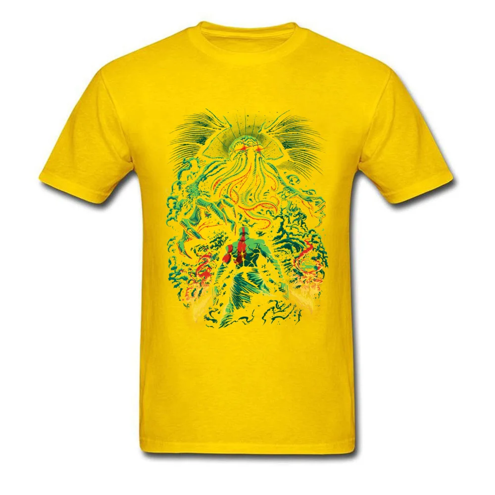Prevailing Mens T-shirts O Neck Short Sleeve 100% Cotton Clash of the old gods Tops T Shirt Normal Sweatshirts Clash of the old gods yellow