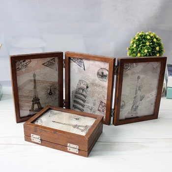 Retro Style Double-Sided Photo Frame Triple-Fold Picture Album For Table Stand Home Decor 6/7 Inch Porta Retrato Glass Cover
Retro Style Double-Sided Photo Frame Triple-Fold Picture Album For Table Stand Home Decor 6/7 Inch Porta Retrato Glass Cover