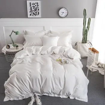 100%Cotton White Bedding Set Queen King size Bed set Soft Silky Bedlinens Fitted sheet Duvet cover ropa de cama parrure de lit
100%Cotton White Bedding Set Queen King size Bed set Soft Silky Bedlinens Fitted sheet Duvet cover ropa de cama parrure de lit