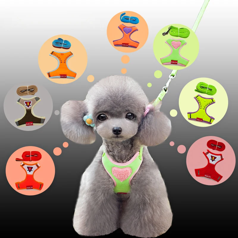 dog harness and leash set Breathable mesh fabric dog harness vest retractable Reflective comfortable dogs collars and harnesses
dog harness and leash set Breathable mesh fabric dog harness vest retractable Reflective comfortable dogs collars and harnesses