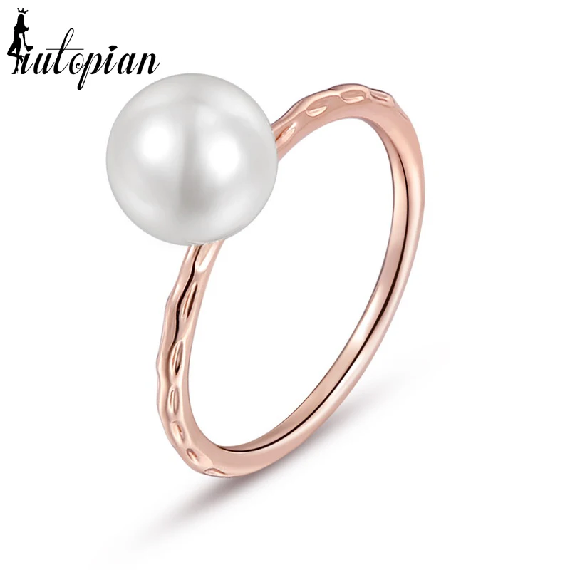 Iutopian Brand Simple Style OL Simulated Pearl Rings Anel joias de perolaTop Quality Anti-Allergy 1#RA10581 | Украшения и