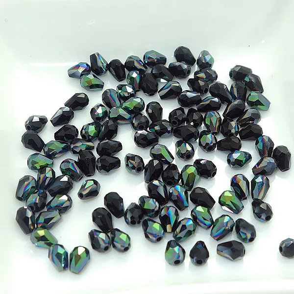 6x12mm 100pcs Clear Teardrop Glass Crystal Spacer Beads Crafts Jewelry Findings