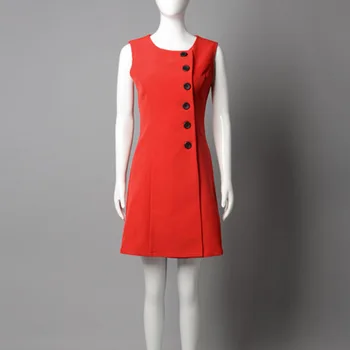 summer new GIRL female lady student red Single-breasted button sleeveless OL dress
summer new GIRL female lady student red Single-breasted button sleeveless OL dress