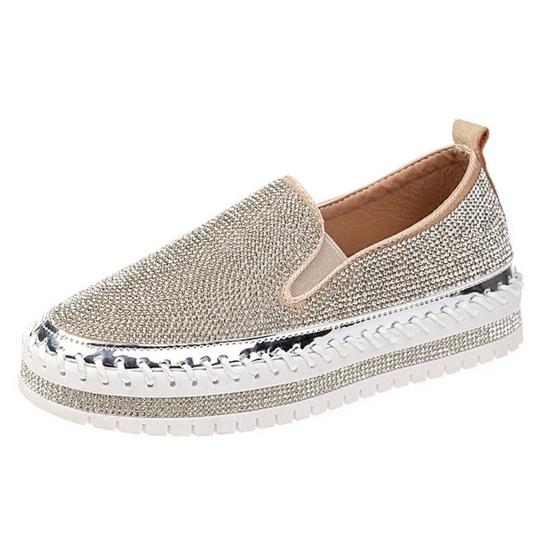 Loafers shoes women luxury silver crystal slip on platform casual shoes woman shinning bling solid black flat heels shoes
Loafers shoes women luxury silver crystal slip on platform casual shoes woman shinning bling solid black flat heels shoes