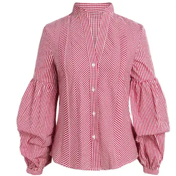 Women Lady Blouse V Neck Long Sleeve Shirt Puff Sleeve Button Tee Ladies Casual Slim Tops Autumn Ladies Clothing
Women Lady Blouse V Neck Long Sleeve Shirt Puff Sleeve Button Tee Ladies Casual Slim Tops Autumn Ladies Clothing