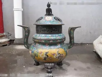 China 100% Bronze cloisonne Red-crowned Crane Sakyamuni Three Lion-legged censer
China 100% Bronze cloisonne Red-crowned Crane Sakyamuni Three Lion-legged censer